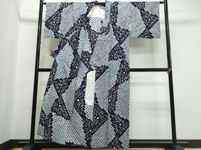 平和屋着物∴夏物　浴衣　有松鳴海絞り　花火　綿　逸品　CABJ0133ng
