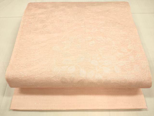 平和屋着物＊夏物　六通柄袋帯　草葉文　銀糸　正絹　逸品　DAAT1907cm