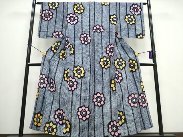 平和屋着物∴夏物　浴衣　有松鳴海絞り　舞花間道　綿　逸品　CAAW0902ng