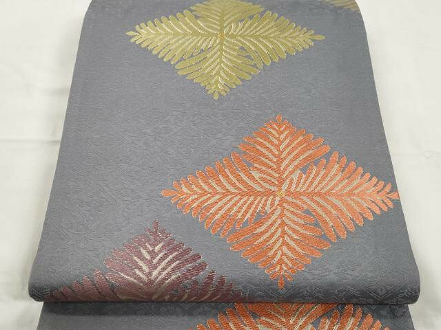 平和屋着物●六通柄袋帯　唐織　菱吉祥文　金銀糸　正絹　逸品　CAAX9504yk
