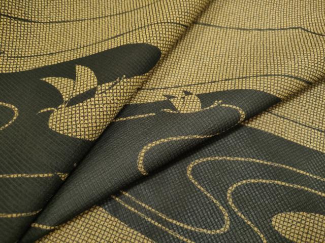 平和屋着物＊夏物　小紋　紗　飛鶴文　洗える着物　DAAS1949ud