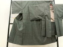 平和屋着物■男性 本場大島紬 アンサンブル 絣文様 羽裏:龍・虎 正絹 逸品 BAAO6160ow