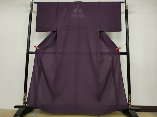 平和屋着物＊夏物　色無地　絽　滅紫色　正絹　逸品　CAAT4049ut
