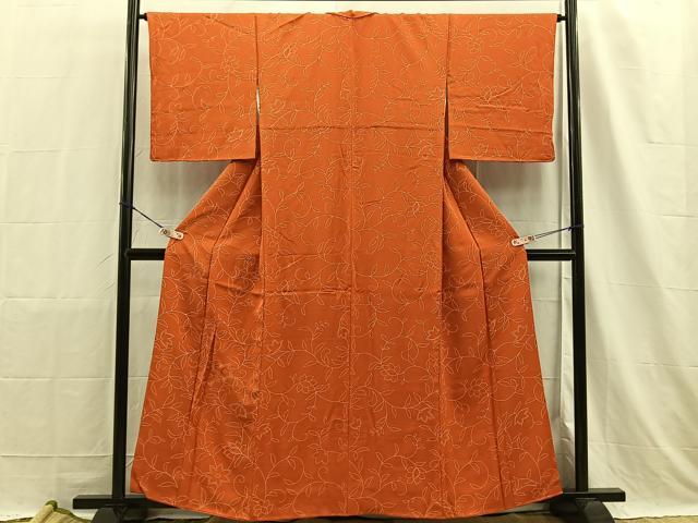 平和屋着物■訪問着 刺繍 花唐草文 正絹 逸品 BAAO5993hz