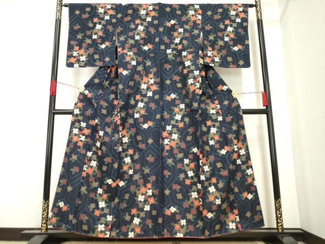 平和屋着物■上質な紬 亀甲花文 正絹 逸品 未使用 AAAN2903ck