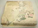 平和屋着物●六通柄袋帯 唐織 地紙短冊草花文 金銀糸 正絹 逸品 CAAJ9462th