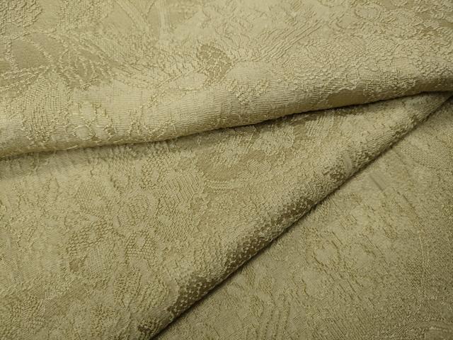 平和屋着物▼上質な色無地 鳳凰花地紋 蒸栗色 正絹 逸品 CABB6030ut