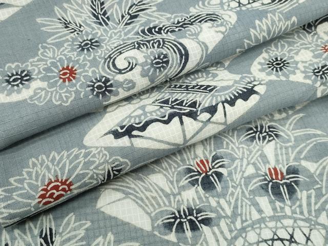 Female Yukatas - 平和屋着物∴夏物　浴衣　綿紅梅　流水笹梅花文　綿　逸品　CABE8919ng