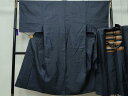 平和屋着物■男性 紬 アンサンブル 霞文 正絹 逸品 CAAK1239vf