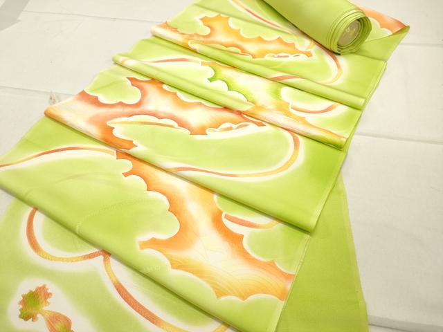 平和屋着物▼羽織・コート　反物　羽尺　地紋起こし　雲取り組紐文　暈し染め　逸品　未使用　DAAW2443zy