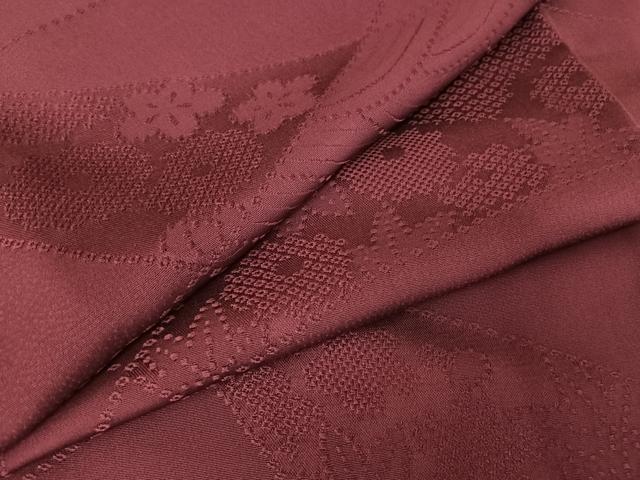 Kimono - 平和屋着物●上質な色無地　切り嵌め花地紋　茄子紺色　正絹　逸品　未使用　AAAY1775np