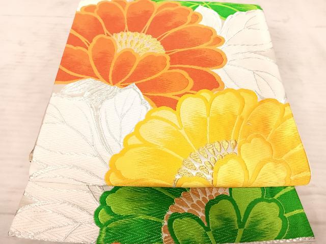 平和屋着物◎六通柄袋帯　唐織　草花文　金銀糸　正絹　逸品　AAAZ5956yx