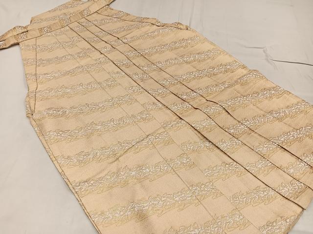 Uramono - 平和屋着物●男性　馬乗り袴　金襴袴　舞葉文　金糸　正絹　逸品　AABE8151ph