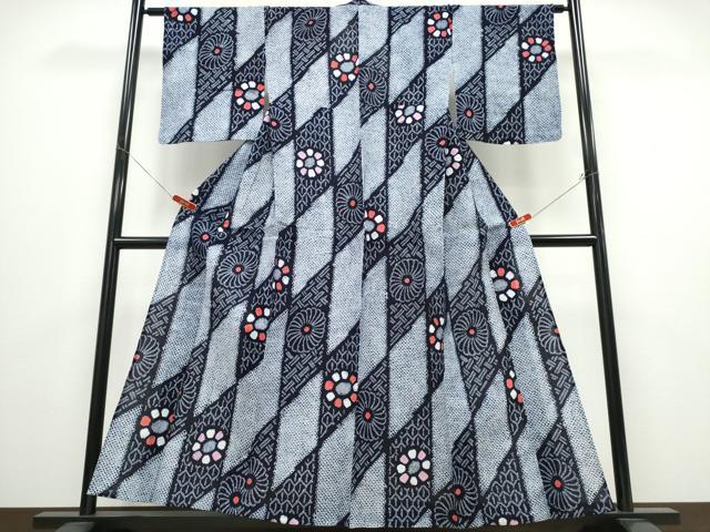 Female Yukatas - 平和屋着物∴夏物　浴衣　有松鳴海絞り　吉祥菊文　綿　逸品　未使用　CABD2623ng