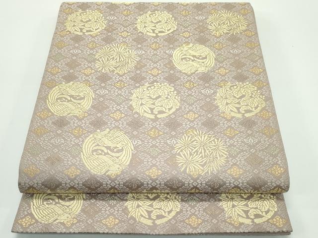 平和屋着物■極上　西陣織　陰山織物謹製　箔屋清兵衛　六通柄袋帯　唐織　慶祝　桐竹御印文　金糸　逸..