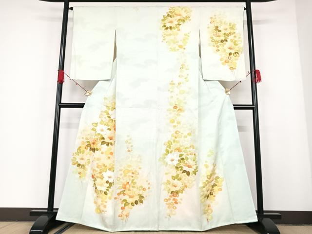 平和屋着物●訪問着 手描き 枝花文 金彩 正絹 逸品 AAAM6819ph