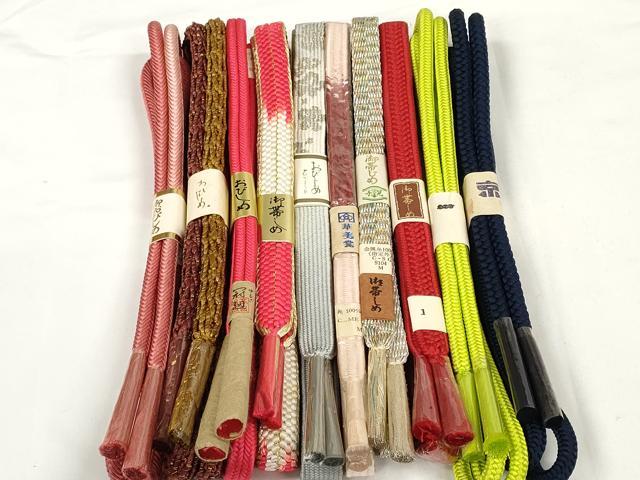 平和屋着物●和装小物　帯締め10本セット　高麗組　奈良組　冠組　金銀糸　逸品　未使用　DABD7089zzz