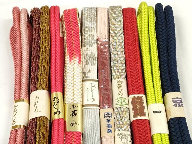 平和屋の平和屋着物●和装小物　帯締め10本セット　高麗組　奈良組　冠組　金銀糸　逸品　未使用　DABD7089zzz｜アングル2