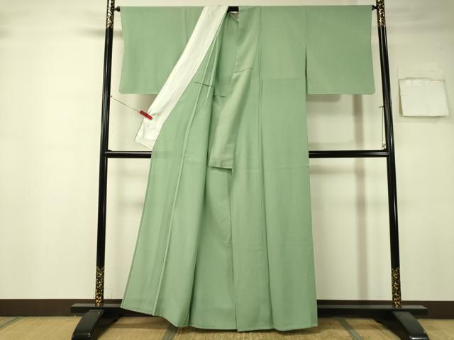 平和屋着物＊夏物　色無地　絽　薄青色　正絹　逸品　CAAV4553vp