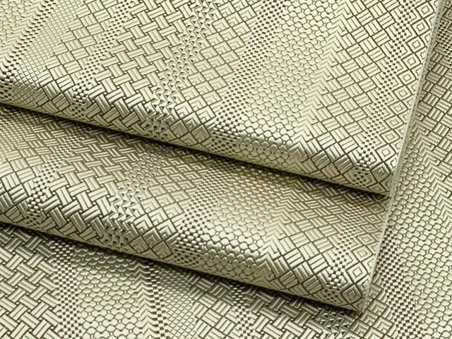 平和屋着物■極上　本場筑前博多織　草木染　手織工房　染匠：小森久　ジャバラ紋　八寸名古屋帯　逸品..