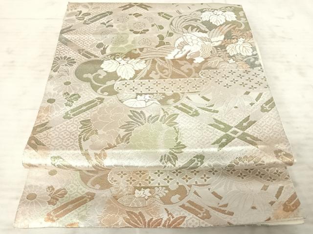 Rakuten - 平和屋着物◎六通柄袋帯　二重箔織　雲取り花鳥文　正絹　逸品　AAAY8397yx