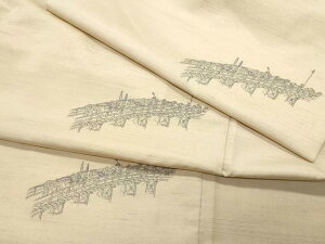 平和屋着物●京の名門・菱屋六右ェ門 紬 大名行列 正絹 逸品 CAAT7124vf
