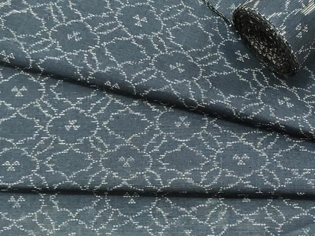 平和屋着物▼紬　反物　着尺　花菱文　西武百貨店扱い　逸品　未使用　DAAW6405we