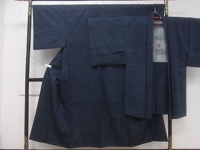 平和屋着物■男性 紬 アンサンブル 藍鉄色 逸品 CAAG6290ev