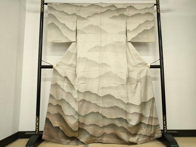 乐天商城 - 平和屋着物●訪問着　作家物　遠山文　正絹　逸品　AABH4232ck