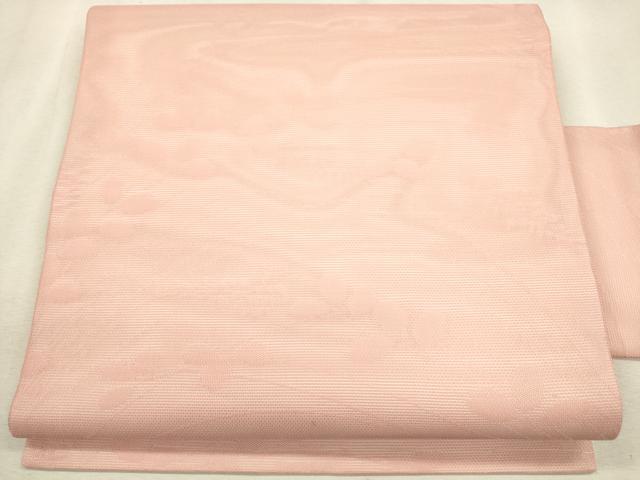 平和屋着物＊夏物　全通柄九寸名古屋帯　草花文　紅梅色　正絹　逸品　CAAT3805eg