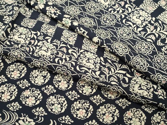 平和屋着物●上質な小紋 型染め 名物裂 正絹 逸品 CAAT7196vf