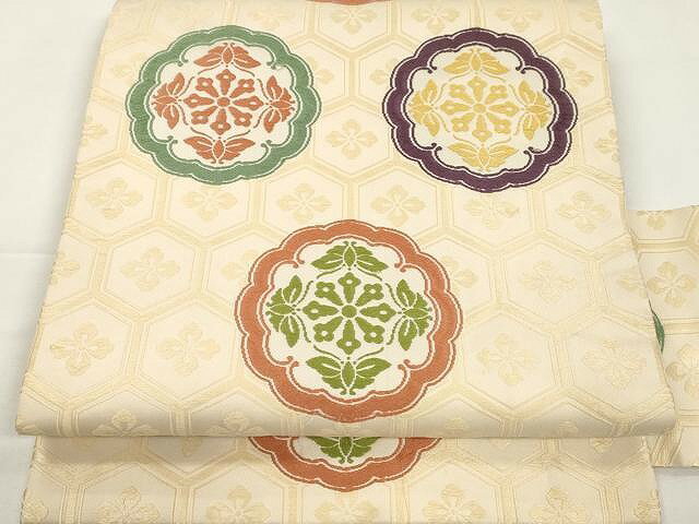 平和屋着物●極上　俵屋　人間国宝　喜多川平朗 有職織物　九寸名古屋帯　唐織　正倉院花文　正絹　逸品　CAAX9559yk