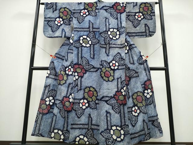Female Yukatas - 平和屋着物∴夏物　浴衣　有松鳴海絞り　籬花文　綿　逸品　CABD2640ng