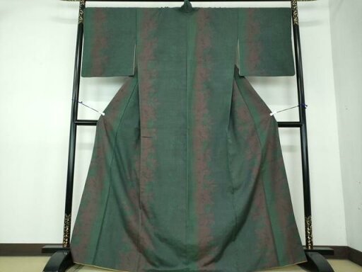平和屋着物●結城紬 100亀甲 蔦の葉間道 正絹 逸品 DAAU5131ps 平和屋着物●結城紬 100亀甲 蔦の葉間道 正絹 逸品 DAAU5131ps