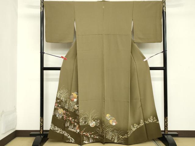 平和屋着物■訪問着 雪輪花文 暈し染め 金銀彩 正絹 逸品 DABA5486cd