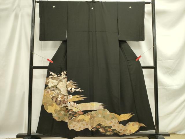 Rakuten - 平和屋着物■豪華黒留袖 花車文 金彩 正絹 逸品 DABD0682op