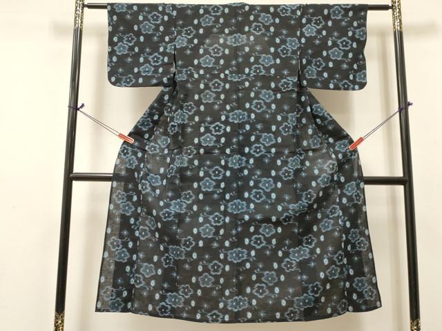 平和屋着物＊夏物　久留米絣　女の子　子供　7歳　浴衣　光琳椿　綿　逸品　DABE7201ma