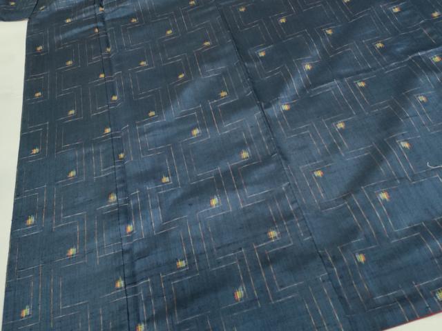 Rakuten - 平和屋着物■上質な紬　抽象文様　正絹　逸品　DABF6898qp