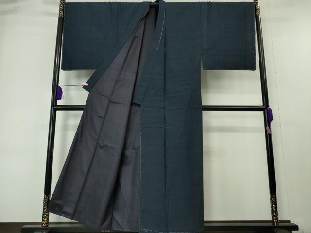 平和屋本店■極上 男性 本場結城紬 重要無形文化財 アンサンブル キングサイズ 100亀甲 総詰め　羽裏・大黒様　逸品　未使用　DZAA6395kh5