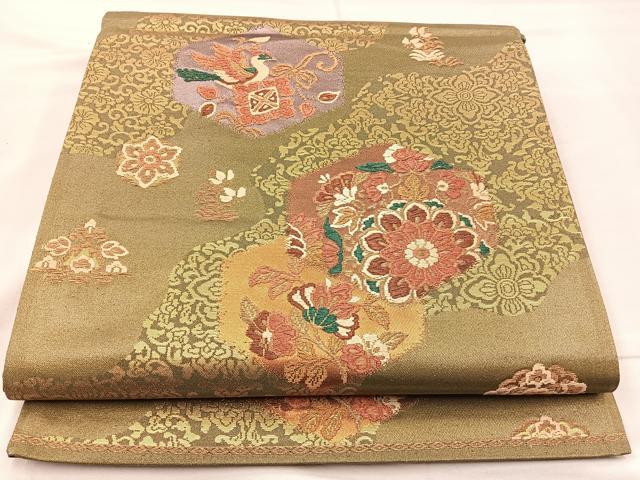 平和屋着物◎西陣　六通柄袋帯　唐織　正倉院古代錦　金糸　正絹　逸品　BAAM2166if