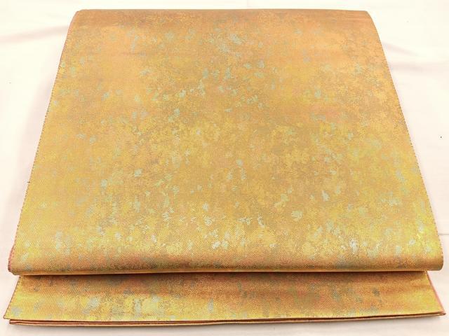 平和屋着物◎六通柄袋帯　霞文　金彩　引箔　正絹　逸品　BAAM2178if