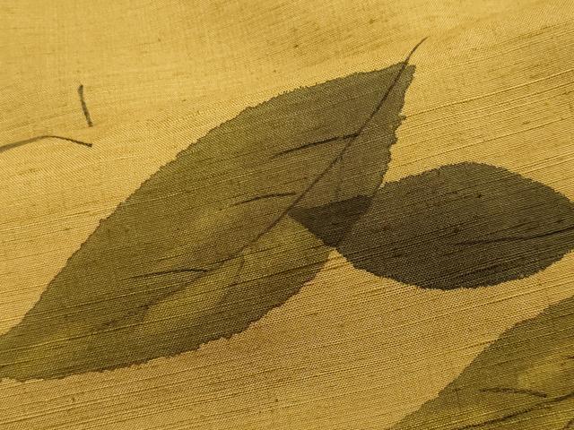 平和屋着物■上質な紬 葉尽くし文 正絹 逸品 CAAQ0817ou
