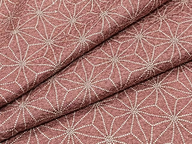 Uramono - 平和屋着物▽上質な小紋　単衣　麻の葉文　正絹　逸品　CAAT6626xi
