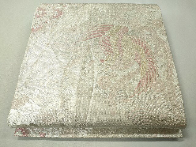 平和屋着物◎六通柄袋帯 鳳凰花唐草文 金銀糸 正絹 逸品 CAAI3920ku