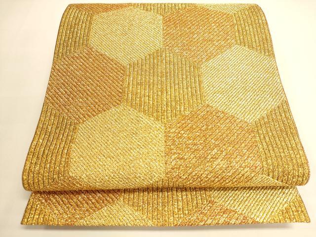 Other - 平和屋着物◎両面　六通柄袋帯　亀甲尽くし　金糸　正絹　逸品　DAAI5641op