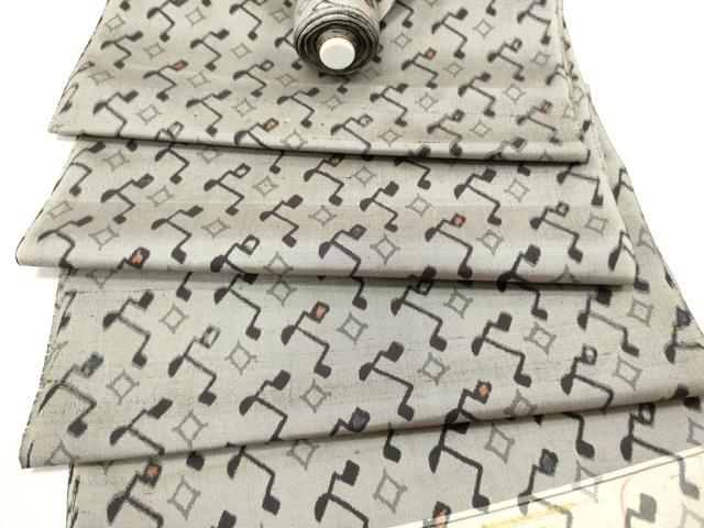 平和屋着物▼羽織・コート　反物　羽尺　紬地　抽象文様　逸品　未使用　DAAW6449we