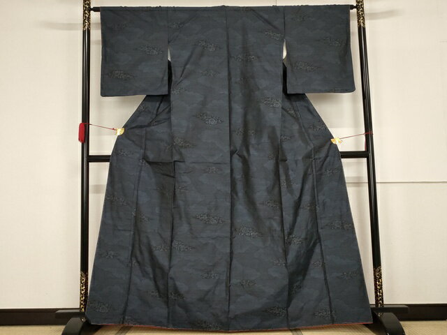 平和屋着物■本場大島紬 雲重ね花文 正絹 逸品 未使用 AAAL7617gk