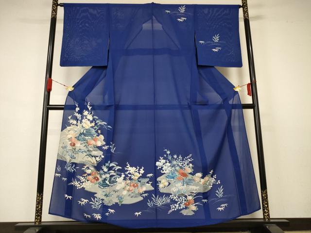 Summer Wear - 平和屋着物＊夏物　訪問着　絽　風景草花文　正絹　逸品　AABA9430jd