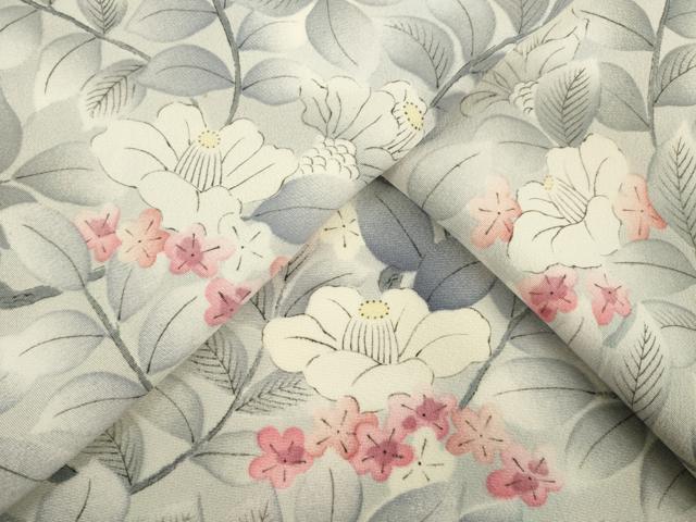 Rakuten - 平和屋着物▽上質な小紋　単衣　手描き　草花尽くし　正絹　逸品　AABG8475ck