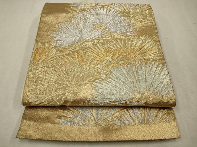 平和屋着物◎六通柄袋帯　松　金銀糸　正絹　逸品　CAAV0246qe